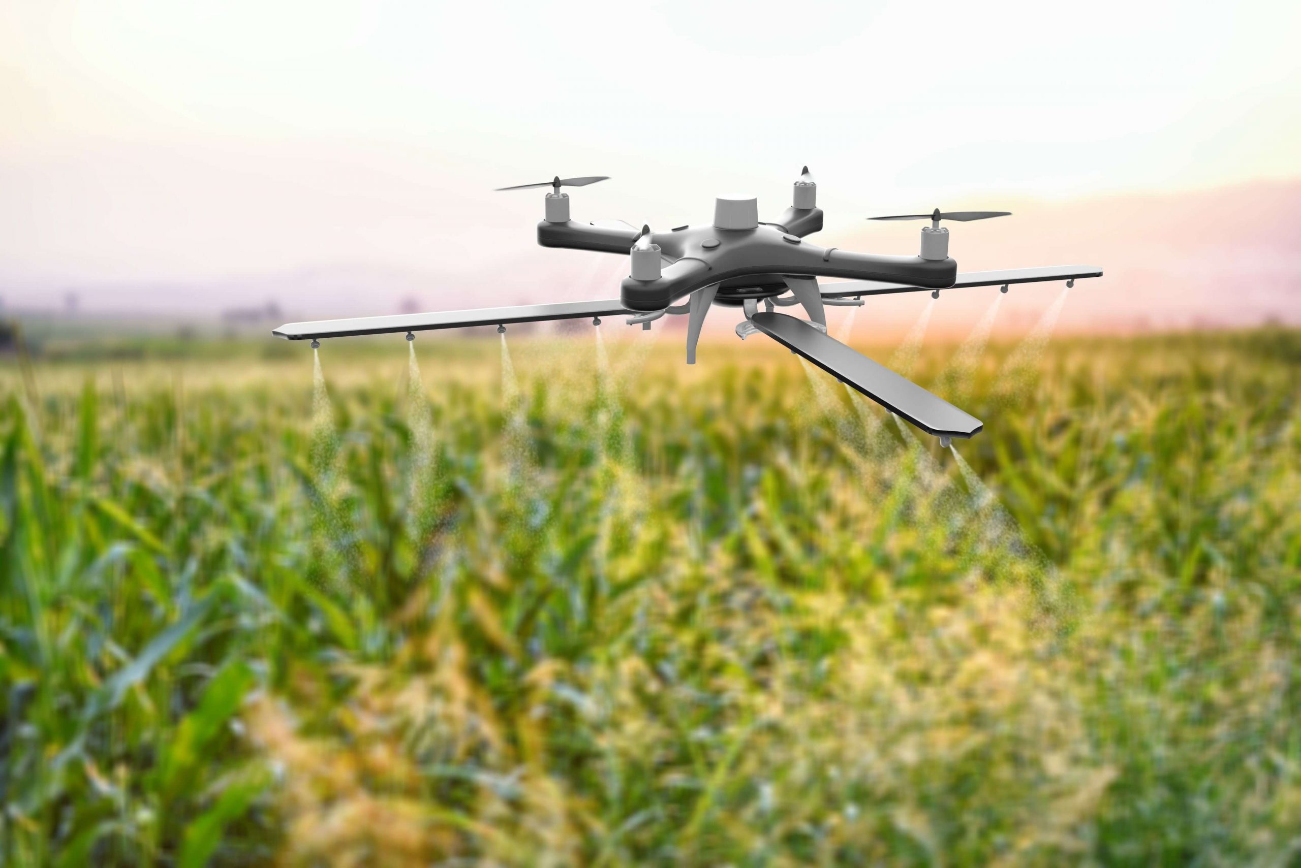  Drone che spruzza il campo.